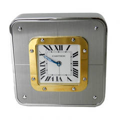 Cartier Santos Desk Alarm Clock in Box