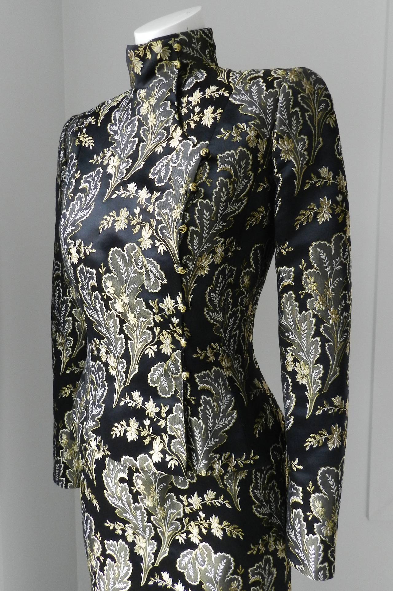 Women's Pierre Balmain Haute Couture Winter 1998-1990 Brocade Suit