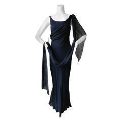 Chanel 02C Midnight Gown with Sheer Silk Sash