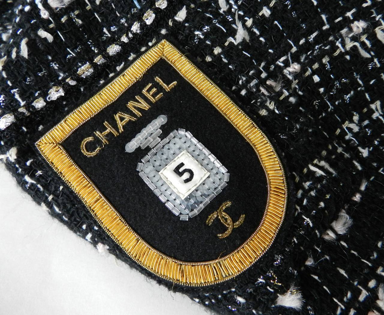 Chanel 05C Long Tweed Jacket Coat with Emblem 1