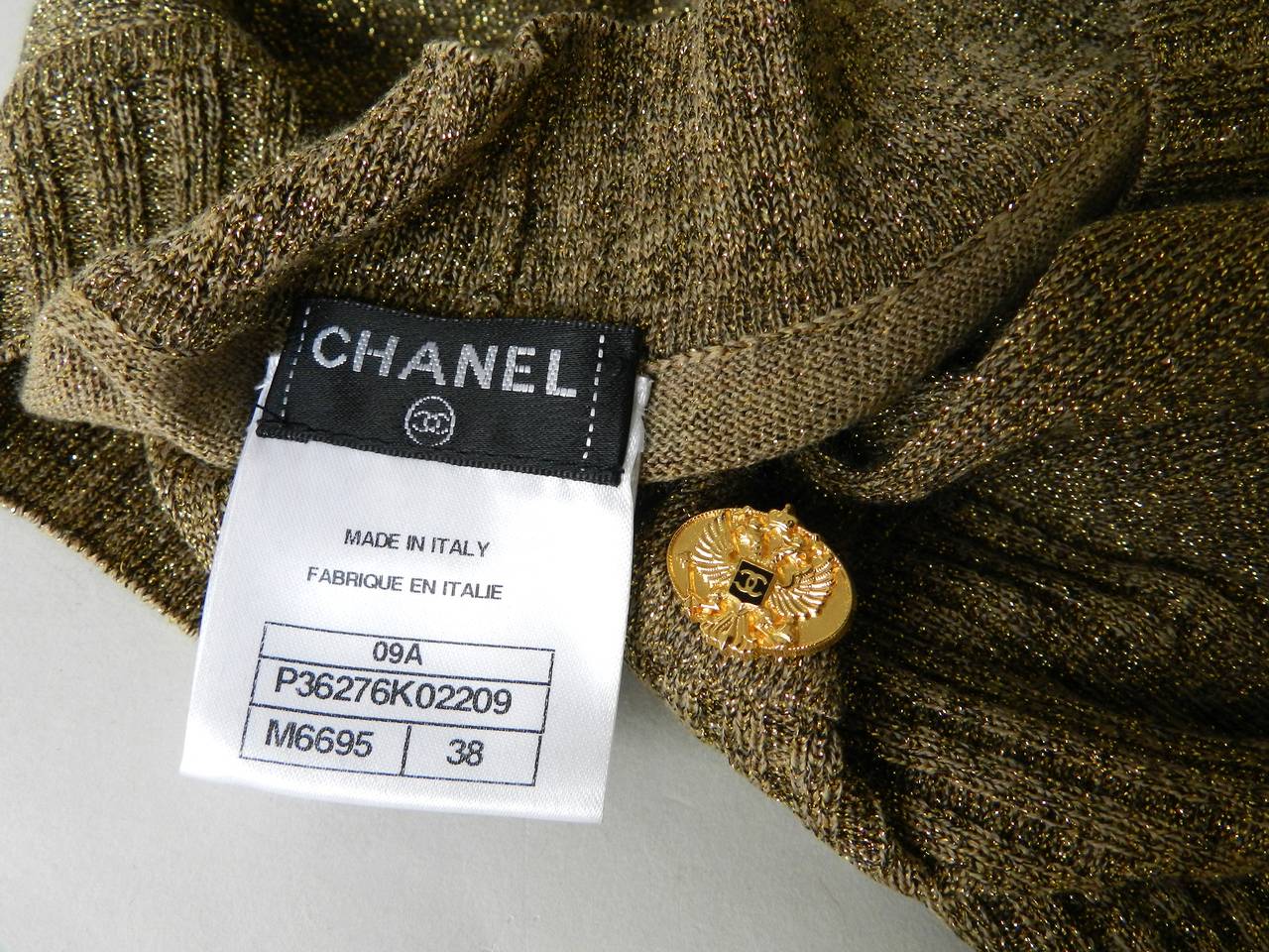 Chanel 09A Russian Collection Gold Knit Dress at 1stdibs