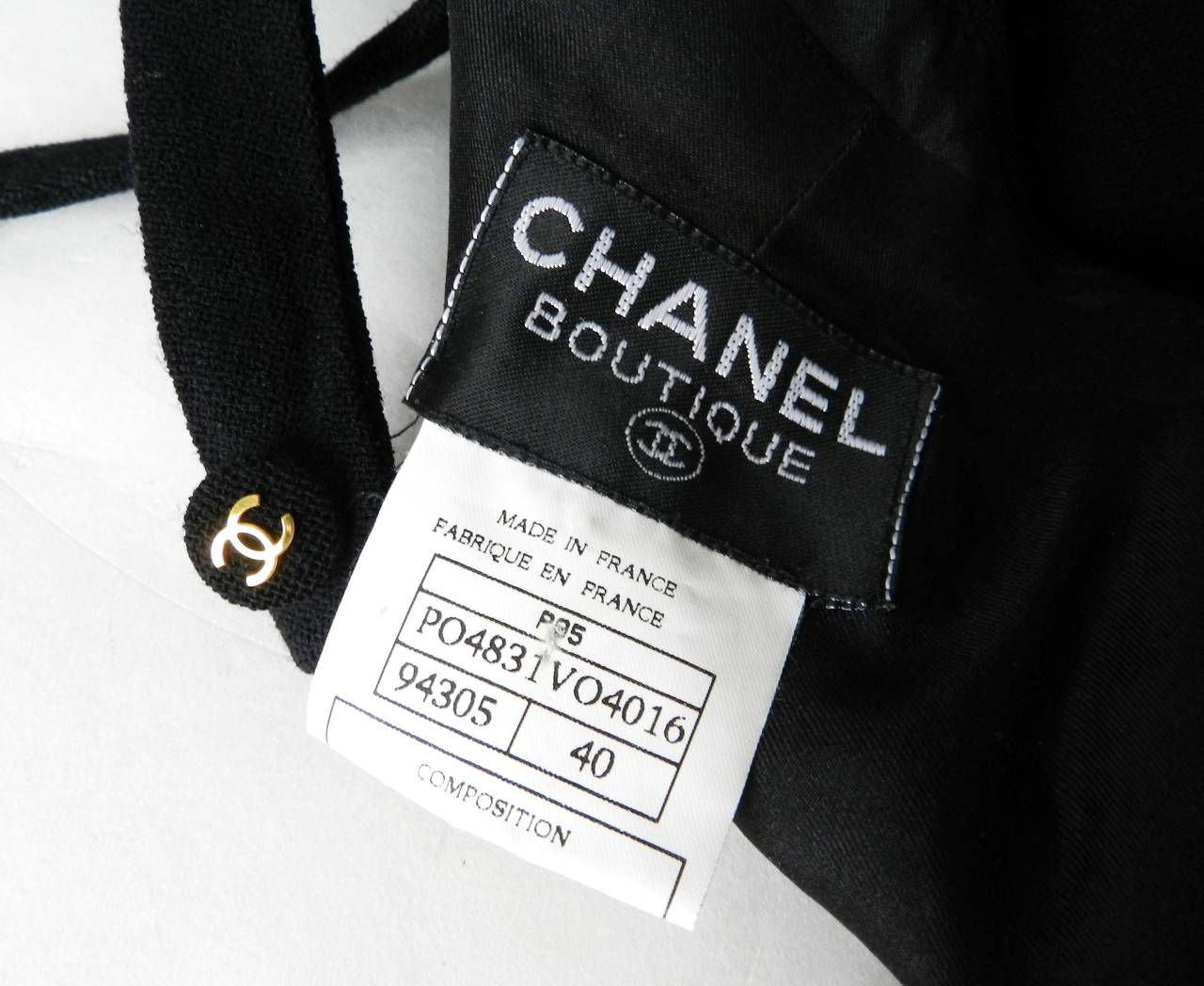 Vintage 1995 Chanel Classic Lagerfeld Black Halter Dress at 1stdibs