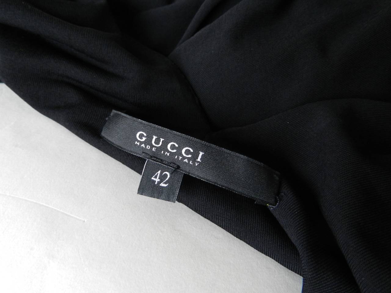 Gucci Black Jersey Draped Dress 1