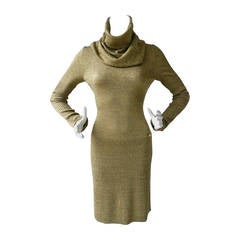 Chanel 09A Russian Collection Gold Knit Dress