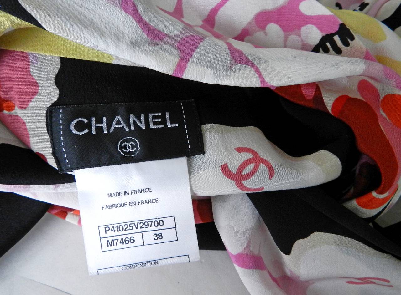 Chanel 09P Floral Silk Runway Blouse 6