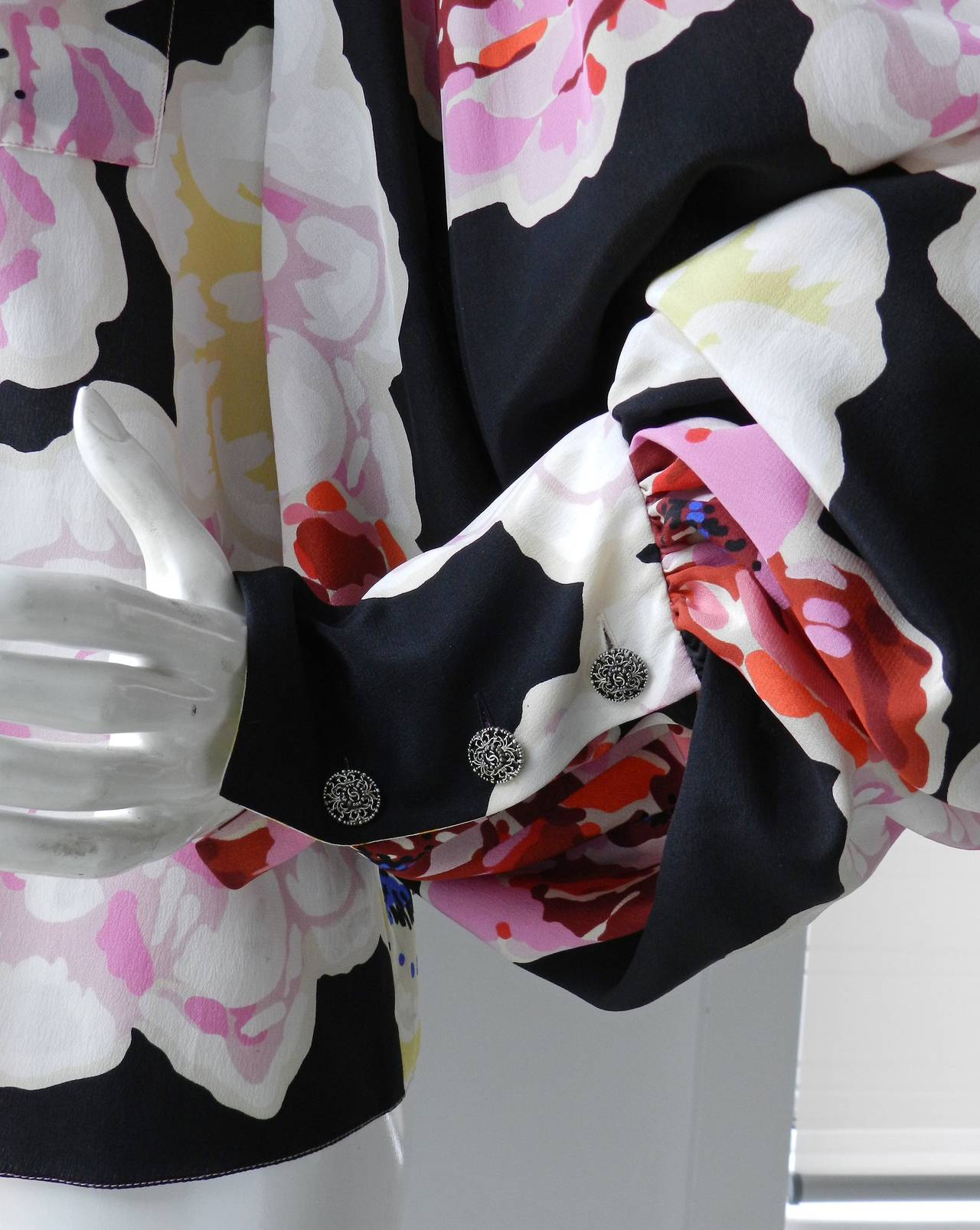 Chanel 09P Floral Silk Runway Blouse 3