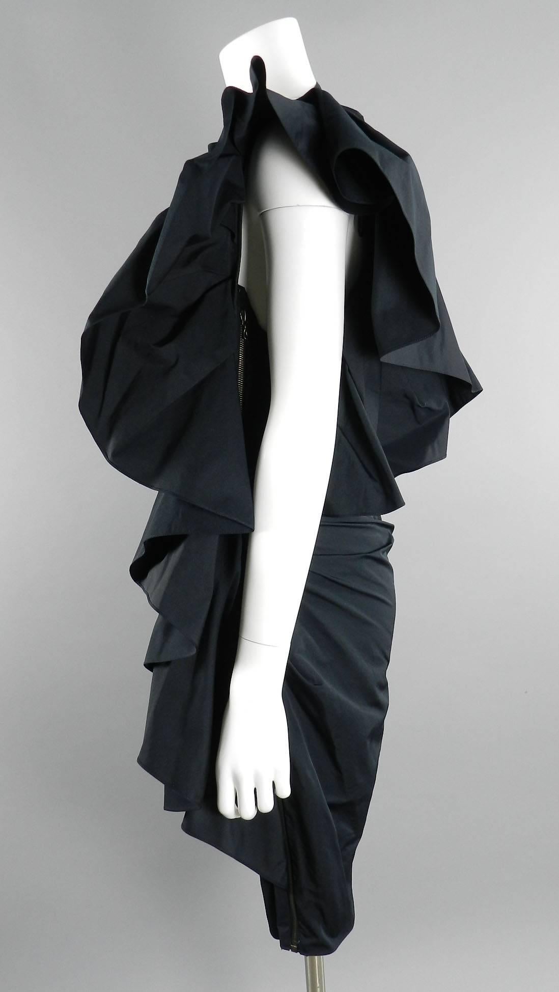 Lanvin Black Ruffle 10 year Anniversary Dress - 2012 In Excellent Condition In Toronto, ON