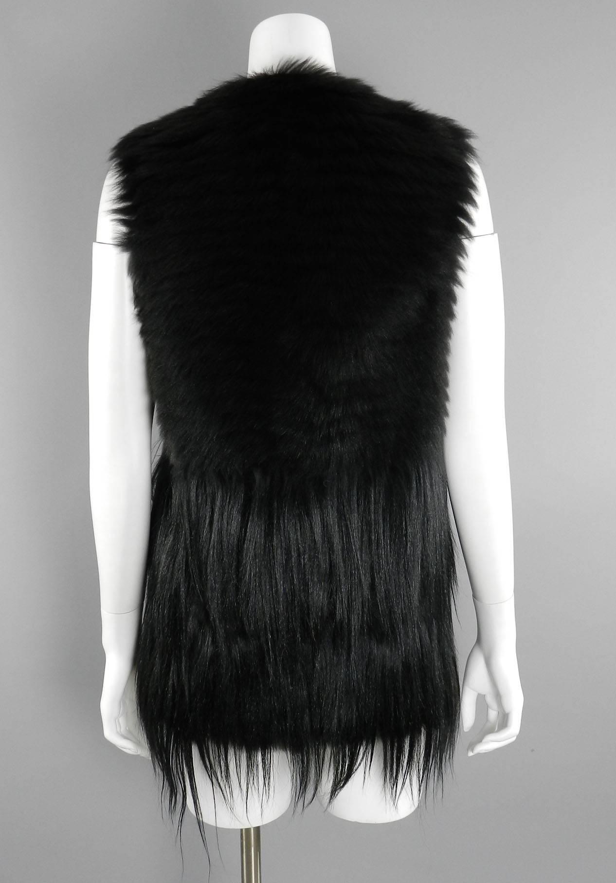 PRADA fall 2014 Black Dyed Sheep Fur Vest / coat 1