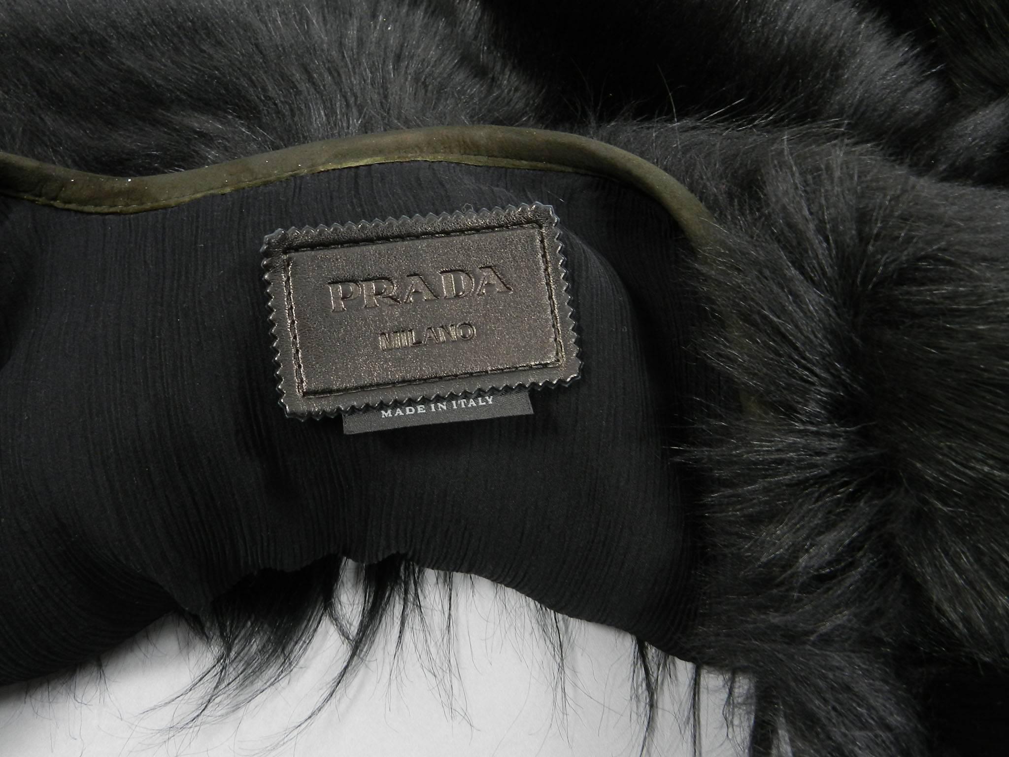 PRADA fall 2014 Black Dyed Sheep Fur Vest / coat 2