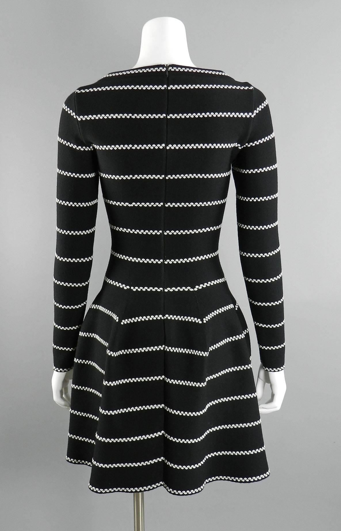 black and silver striped dress