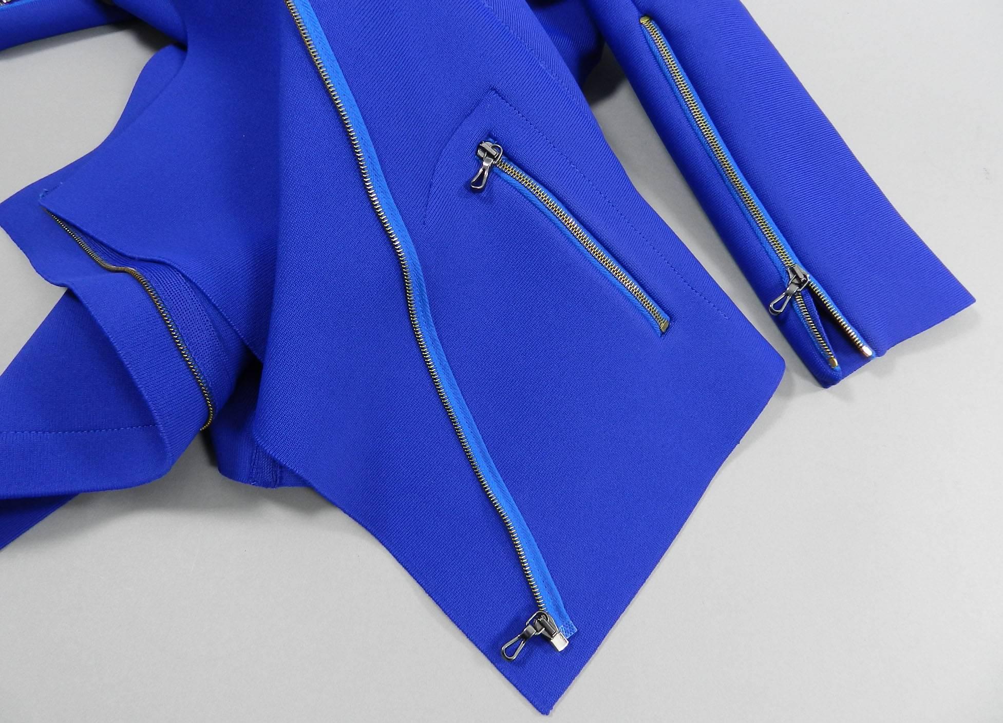 Women's Roland Mouret Blue Solar Stretch Bandage Jacket