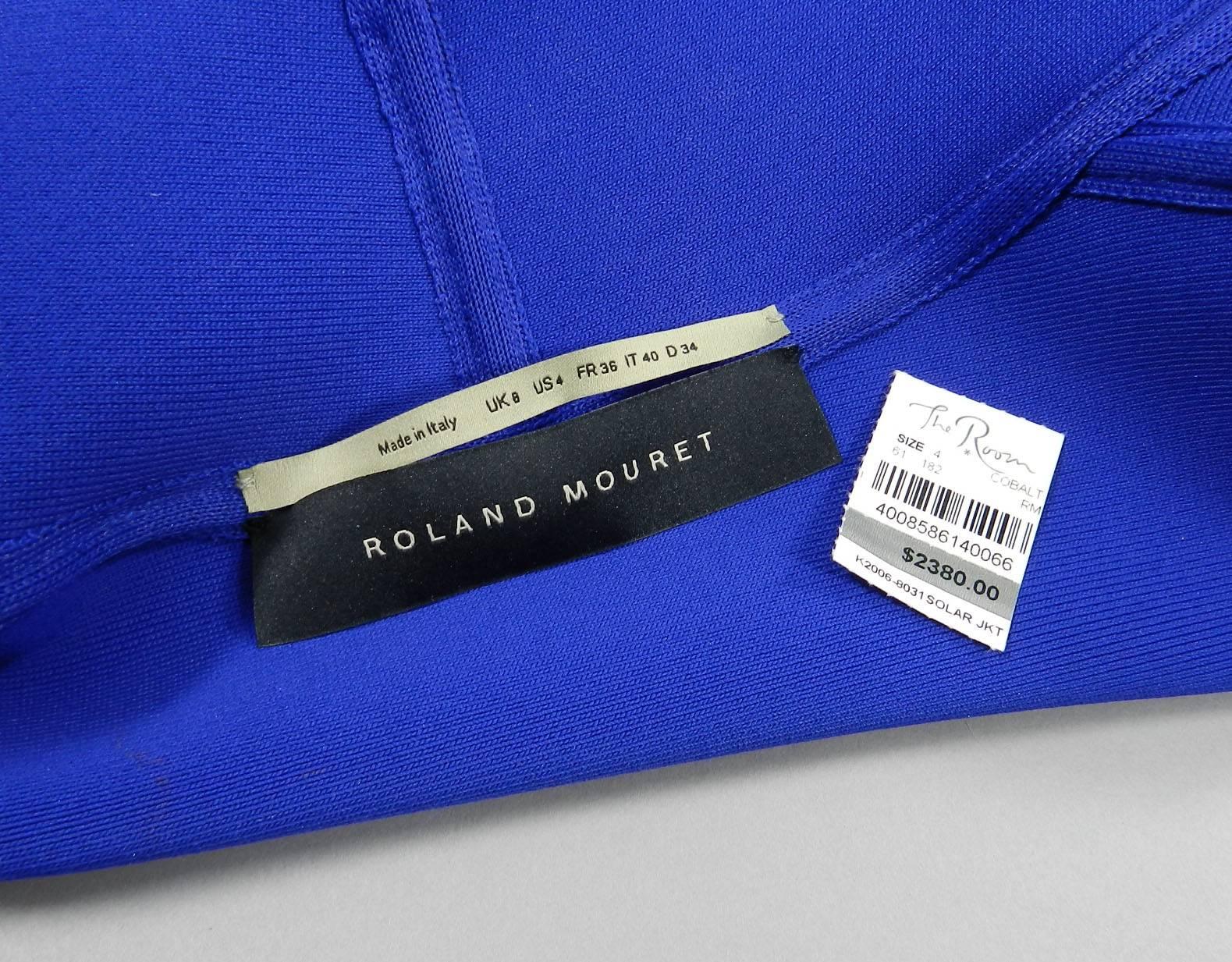 Roland Mouret Blue Solar Stretch Bandage Jacket 1