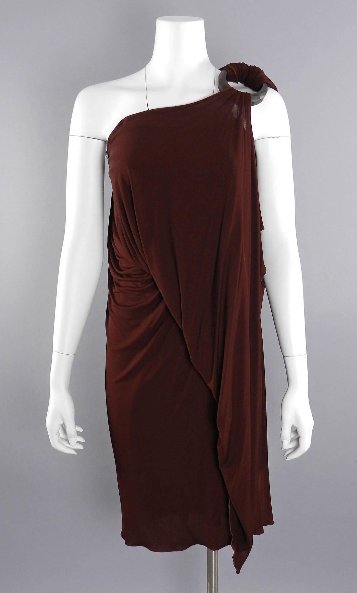 Jean Paul Gaultier Femme Burgundy Jersey Dress 1