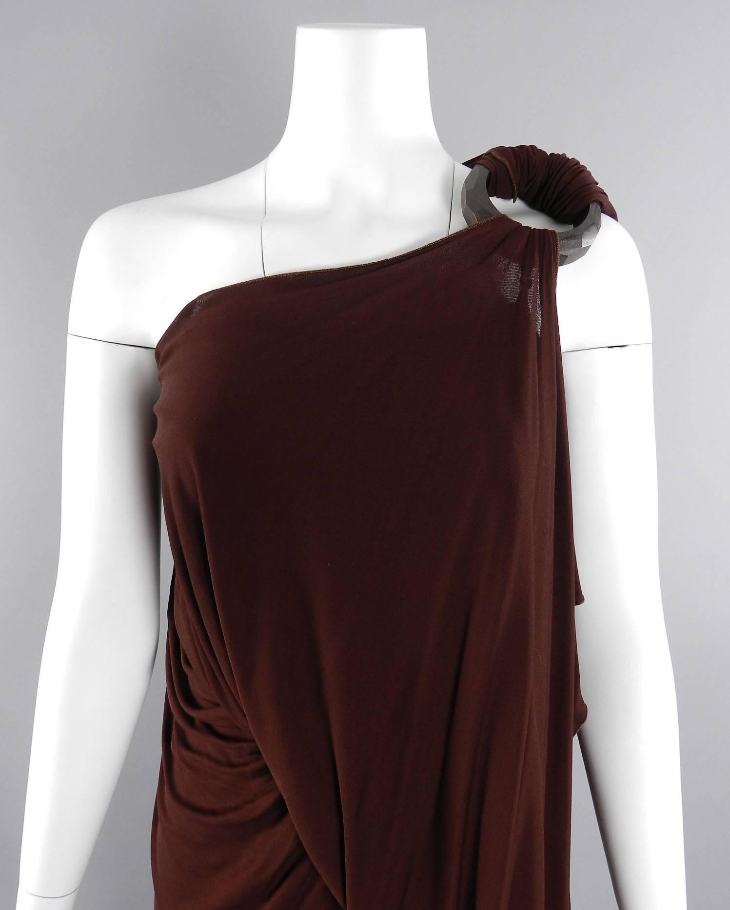 Jean Paul Gaultier Femme Burgundy Jersey Dress In Excellent Condition In Toronto, ON