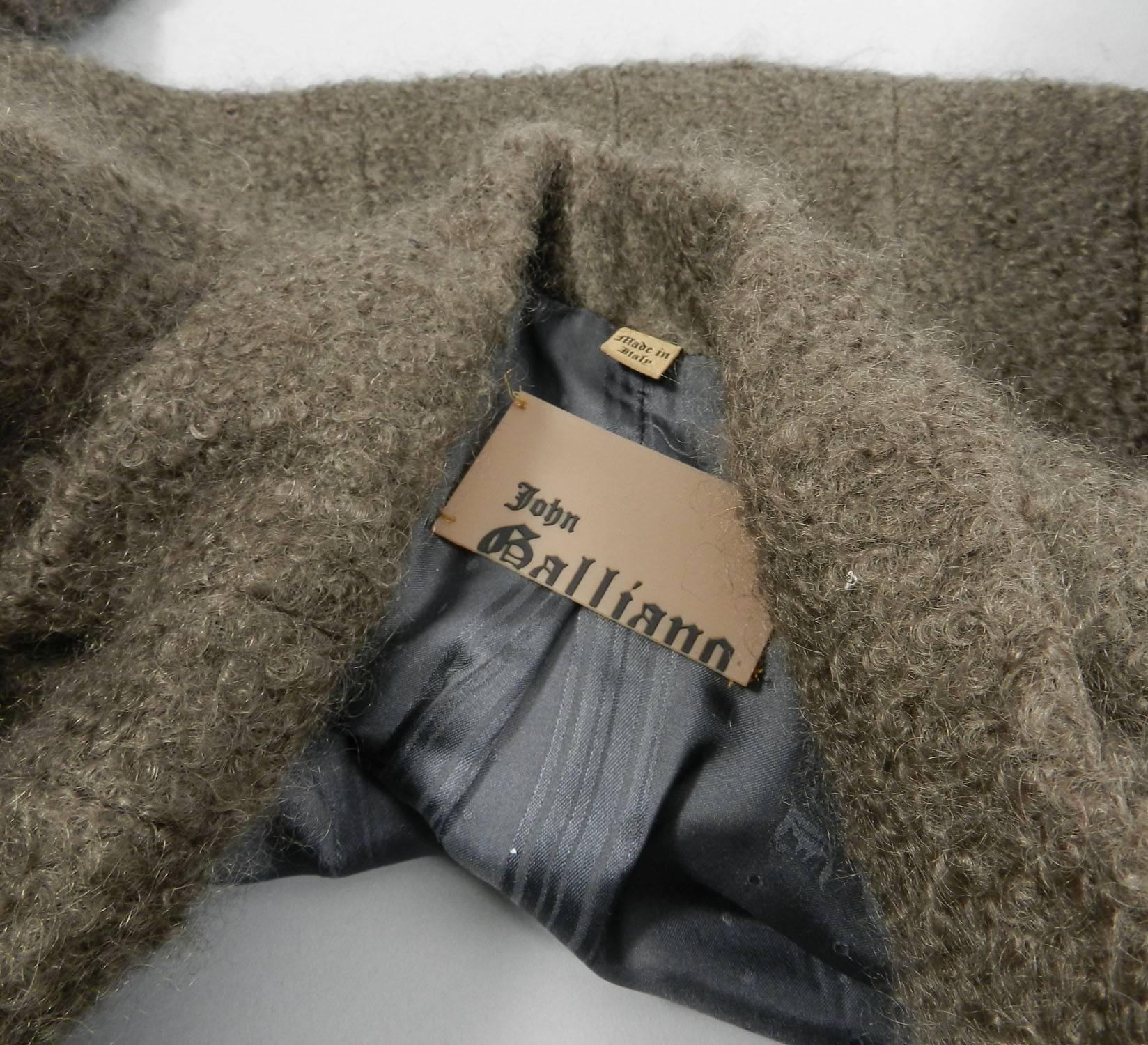 John Galliano Brown Boucle Wool 1950's Vintage Style Jacket 1