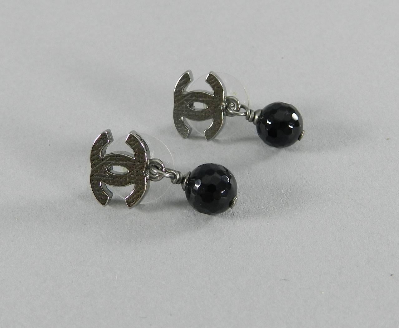 black bead earrings