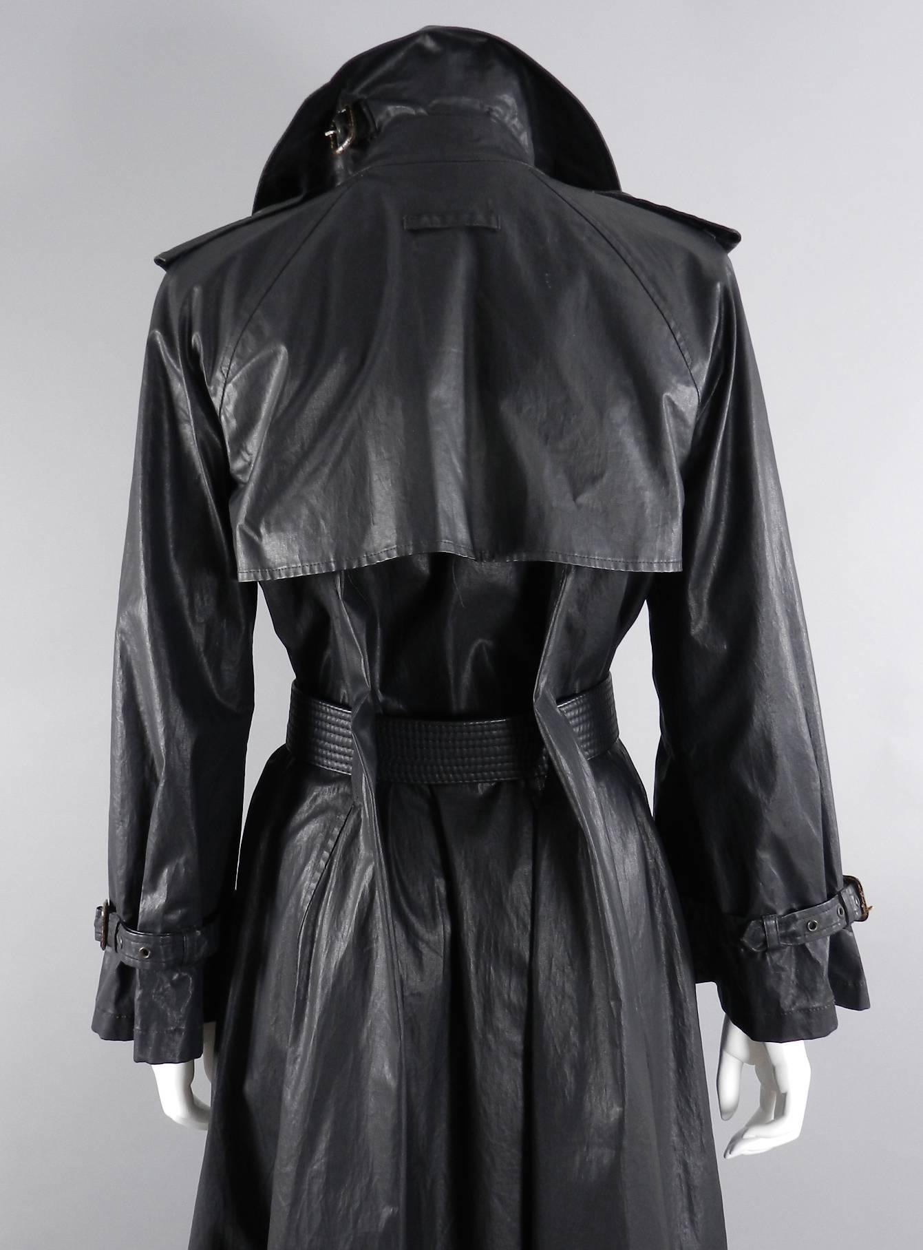 Women's Jean Paul Gaultier Vintage Waxed Canvas Trench Coat For Sale