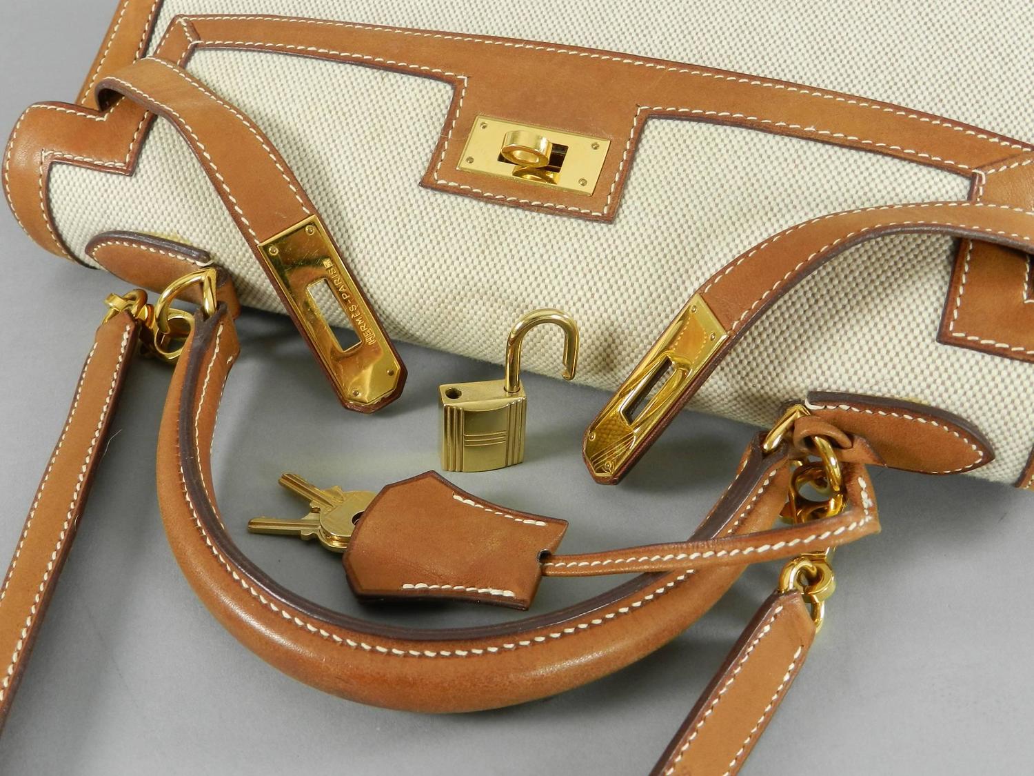 bags that look like hermes birkin - hermes barenia toile canvas 35cm birkin bag