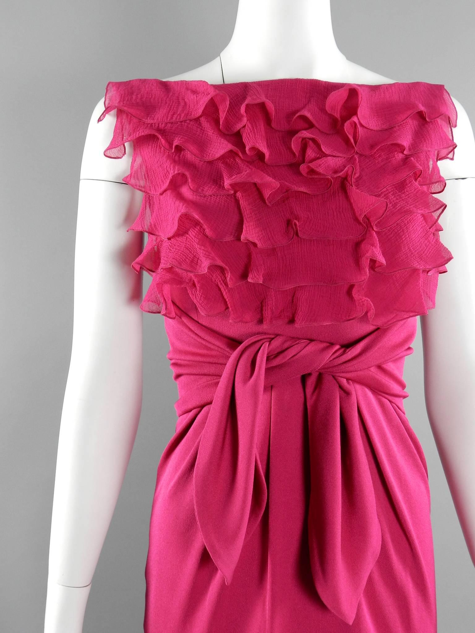 Women's Giambattista Valli Fuchsia Silk Jersey Dress