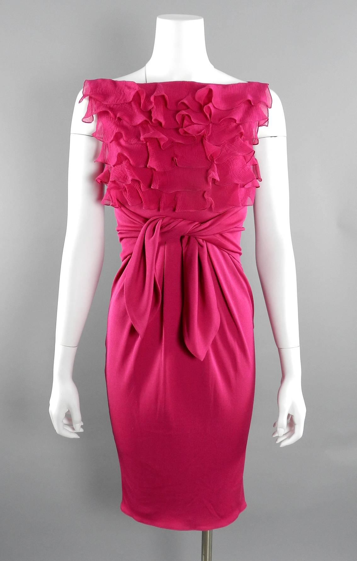 Giambattista Valli Fuchsia Silk Jersey Dress 3