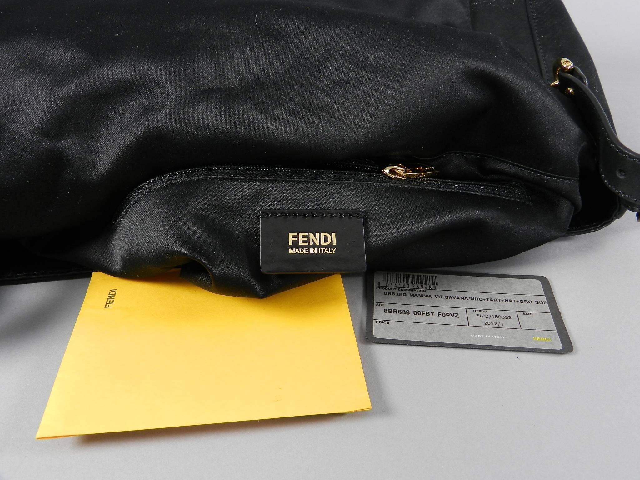 Fendi Suede Big Mamma Shoulder Bag with Tortoise and Resin Clasp 3