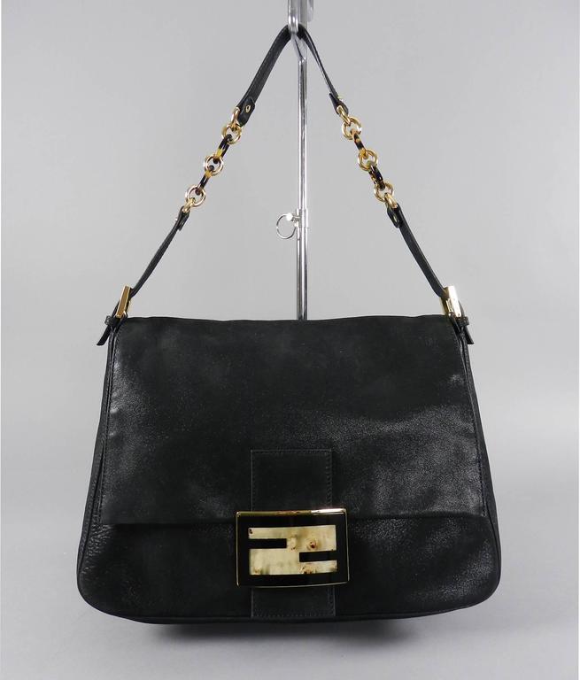 Fendi Suede Big Mamma Shoulder Bag with Tortoise and Resin Clasp at 1stDibs