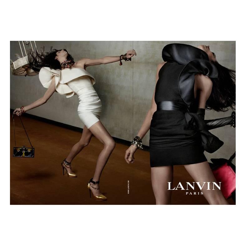 Lanvin Spring 2010 Runway Black Dress with Ruffle Trim In Excellent Condition In Toronto, ON