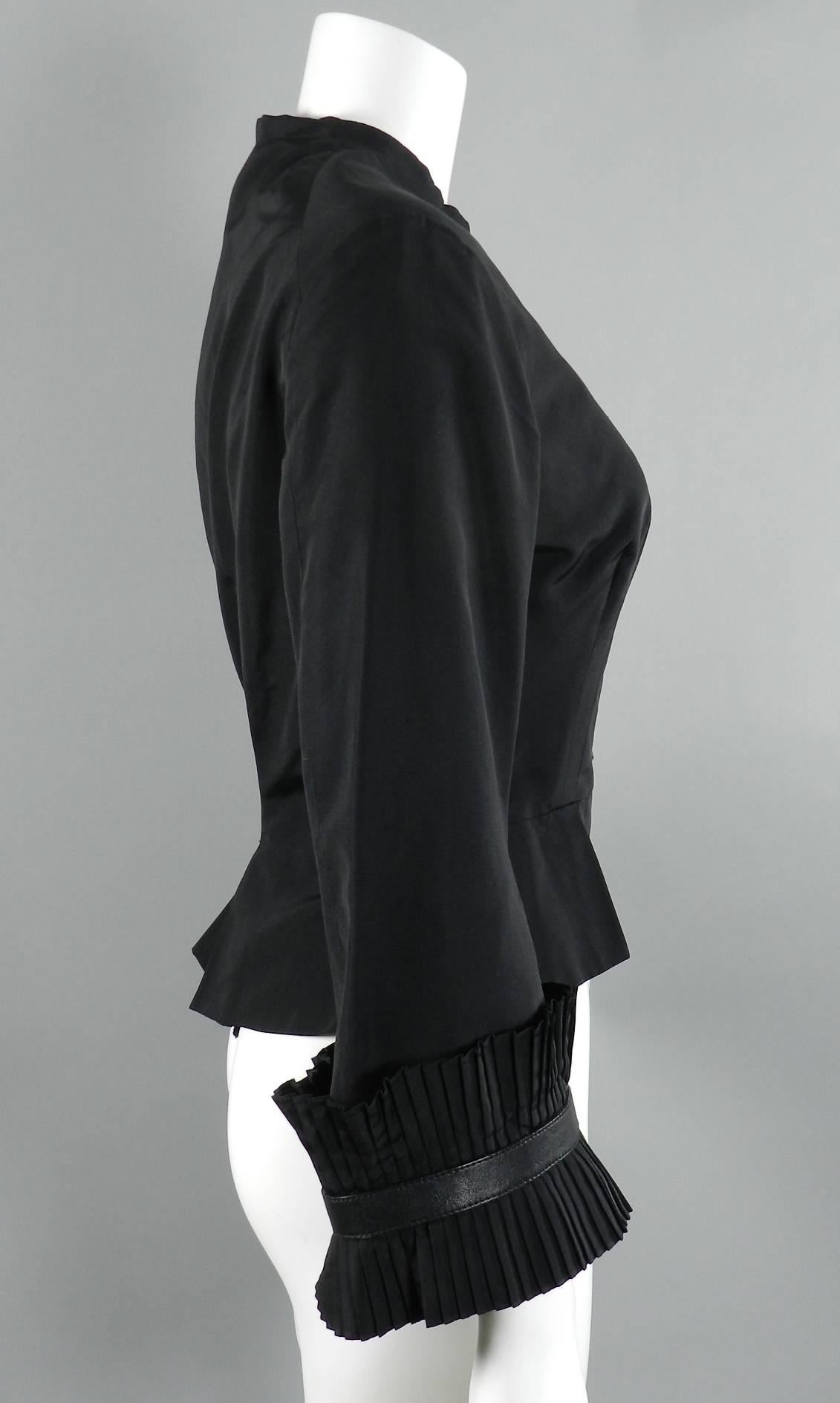Women's Alexander McQueen Black Silk Victorian Style Jacket, Fall 2002  For Sale