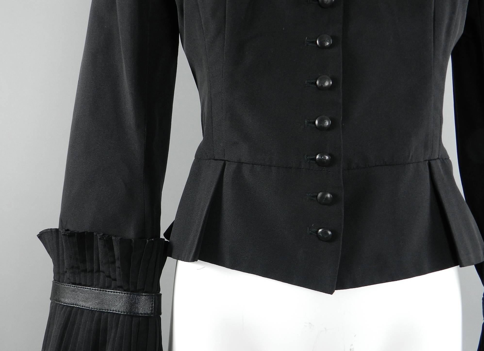 Alexander McQueen Black Silk Victorian Style Jacket, Fall 2002  For Sale 1