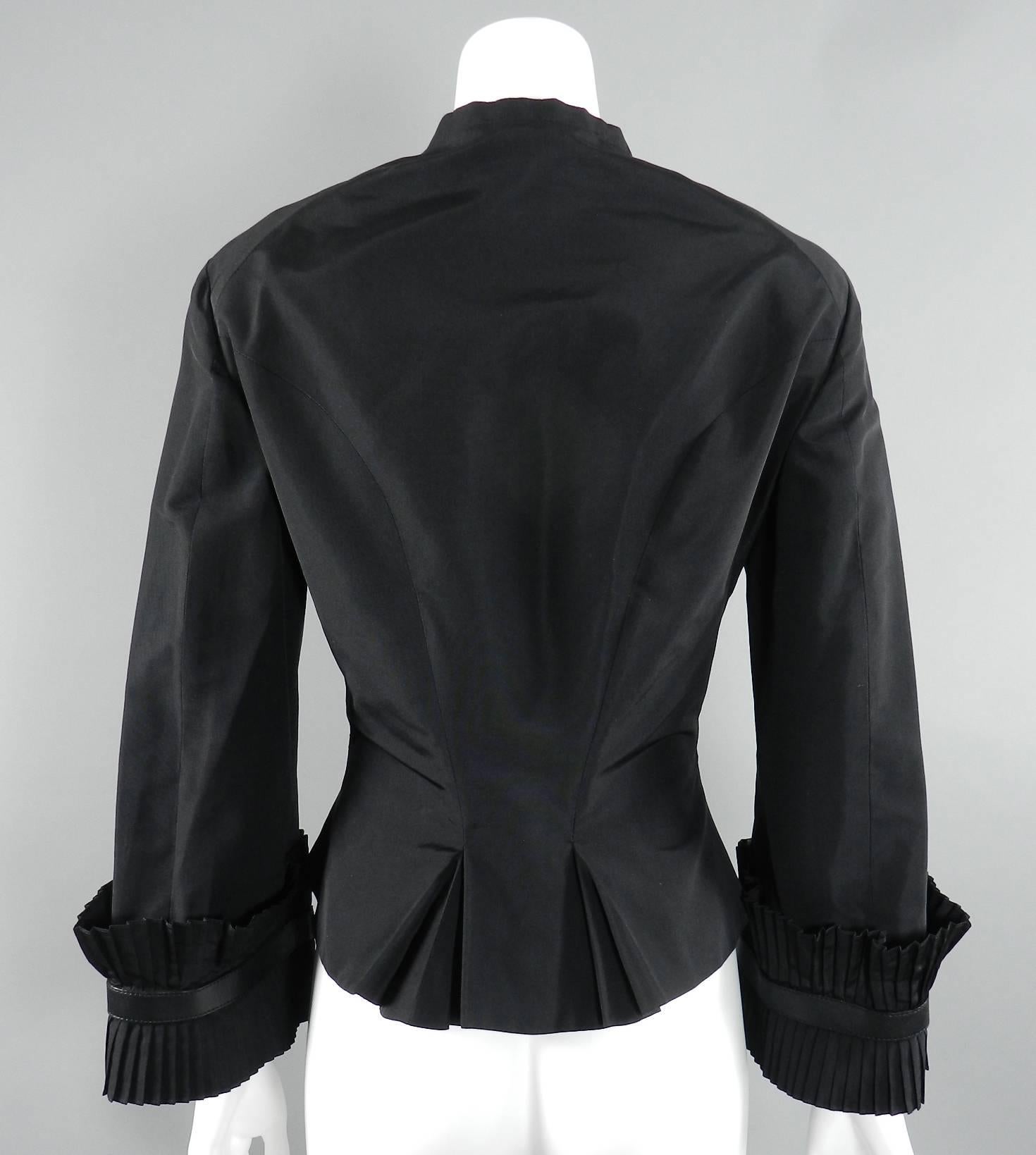Alexander McQueen Black Silk Victorian Style Jacket, Fall 2002  For Sale 2