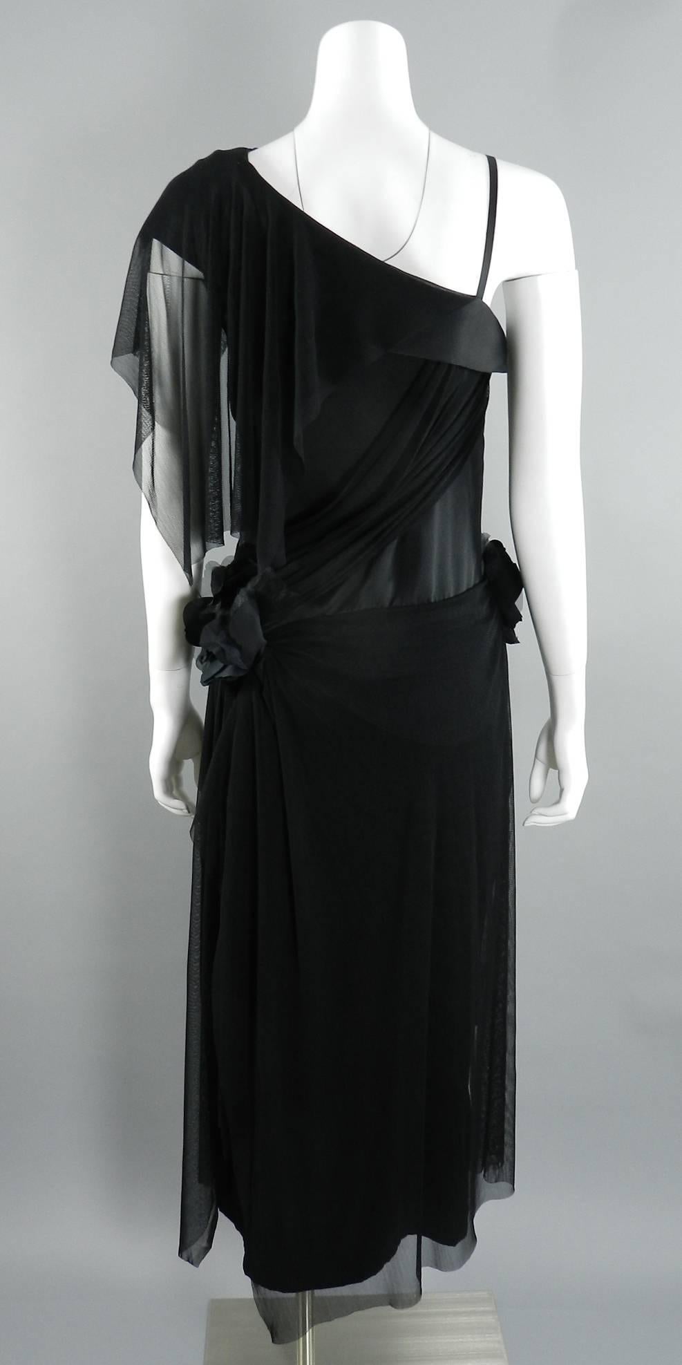Issey Miyake Black Silk and Mesh 1920's Style Dress 1
