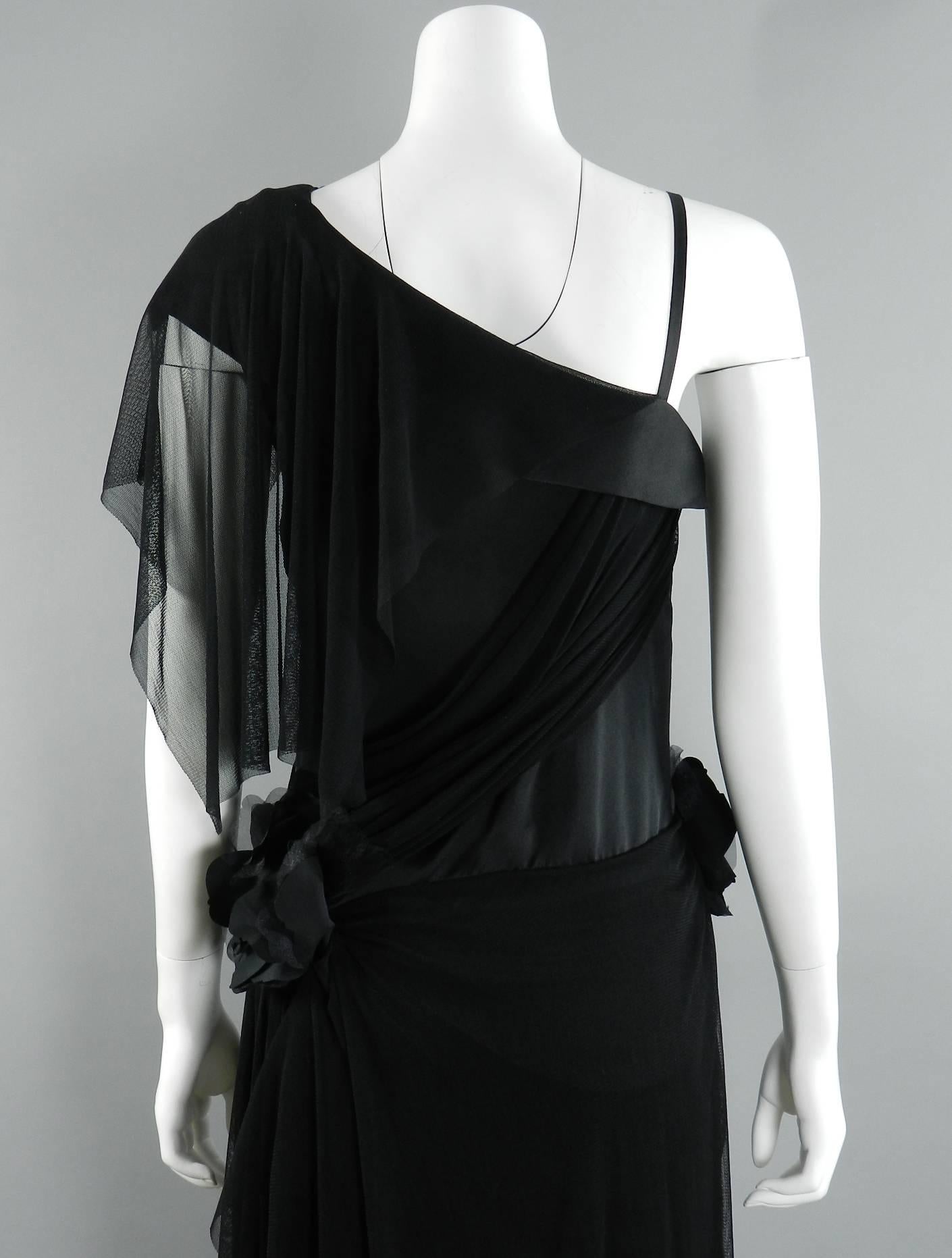 Issey Miyake Black Silk and Mesh 1920's Style Dress 2