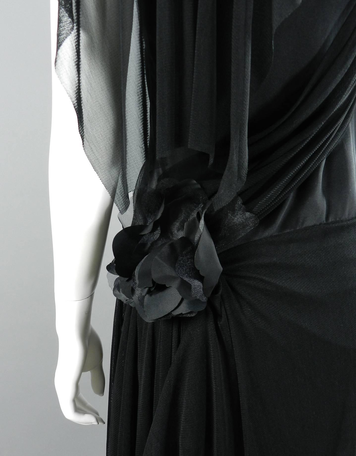 Issey Miyake Black Silk and Mesh 1920's Style Dress 3