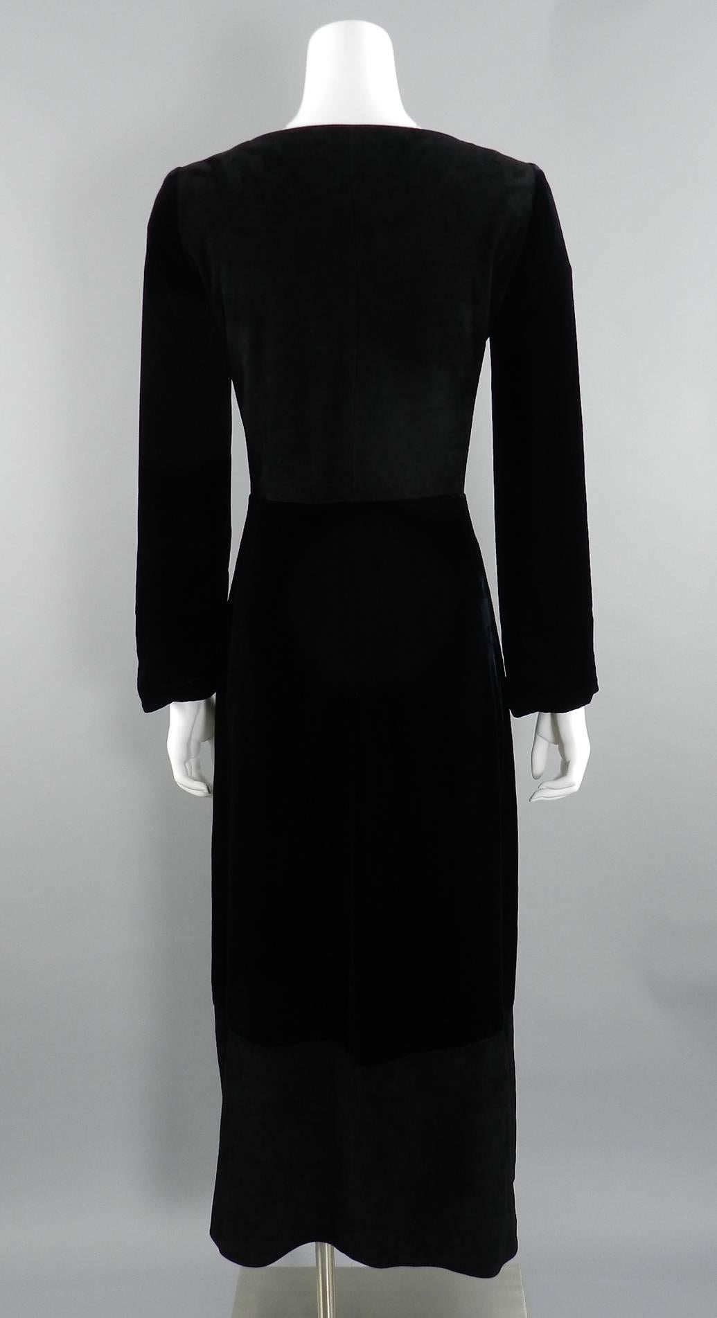 Prada 1990's Black Vevet and Suede Lace Up Bodice Dress 1