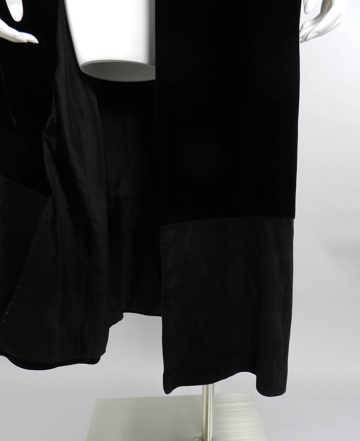 Prada 1990's Black Vevet and Suede Lace Up Bodice Dress 2