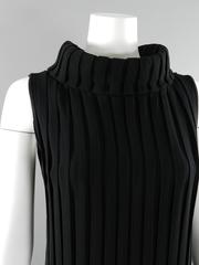 Mademoiselle Ricci by Nina Ricci 1960's Black Pleated Column Gown