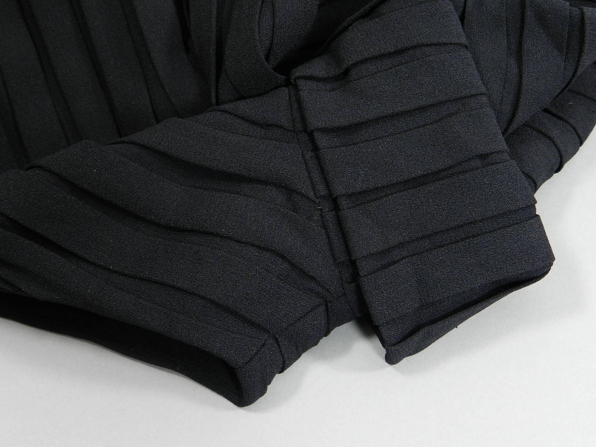 Mademoiselle Ricci by Nina Ricci 1960's Black Pleated Column Gown 2