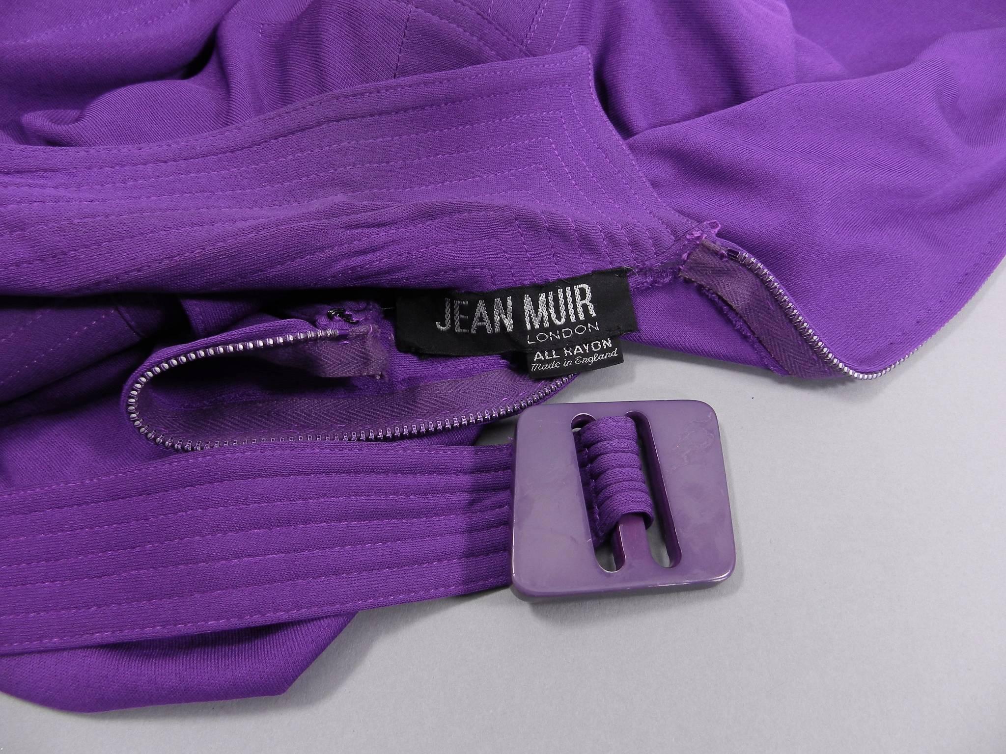 Jean Muir Vintage Purple Jersey Dress with Belt 2