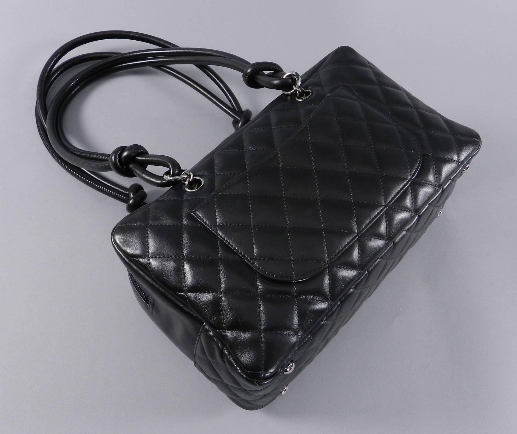 Chanel Black Quilted Cambon Bowler Bag In Excellent Condition In Toronto, ON