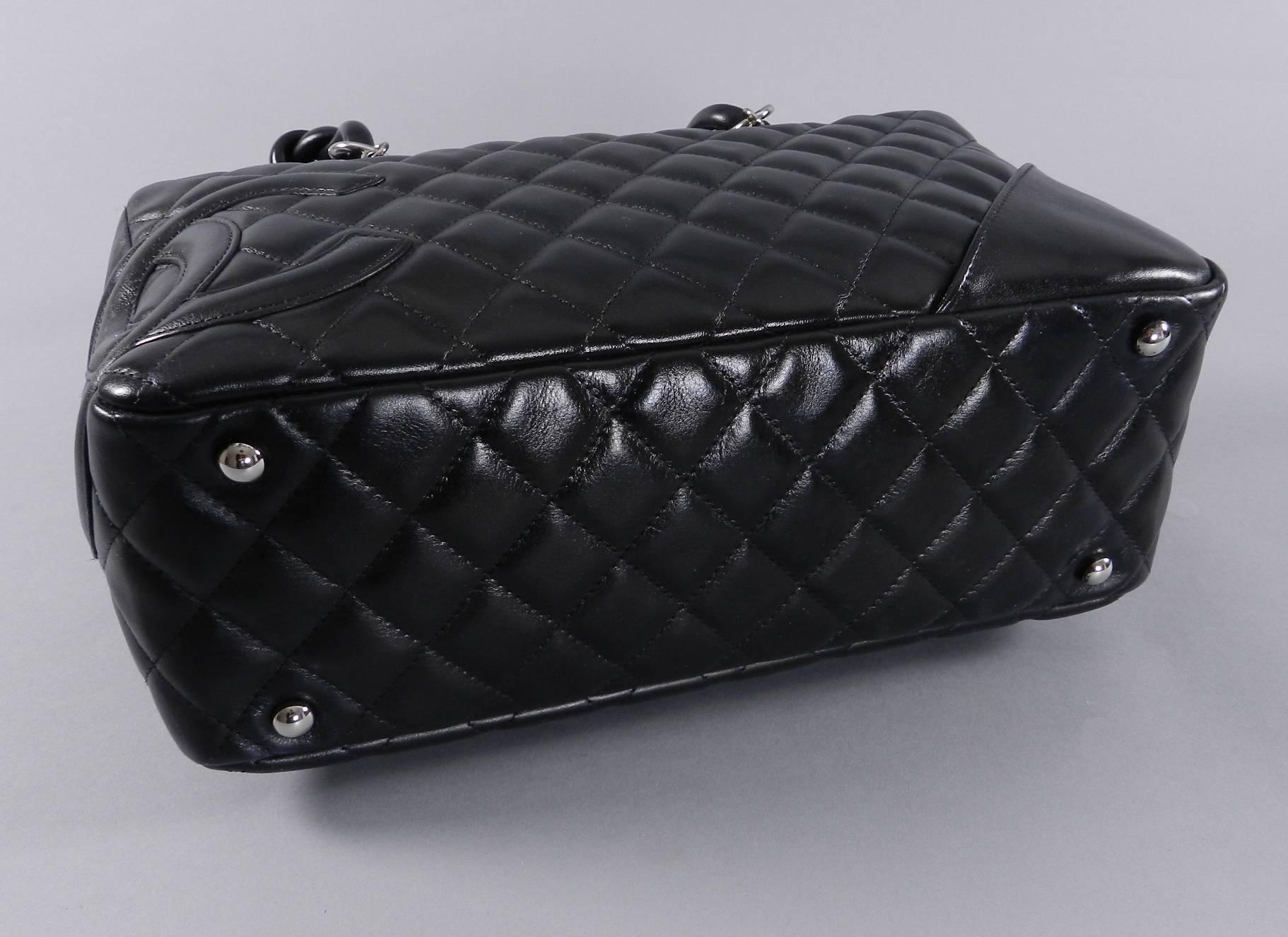 Women's Chanel Black Quilted Cambon Bowler Bag