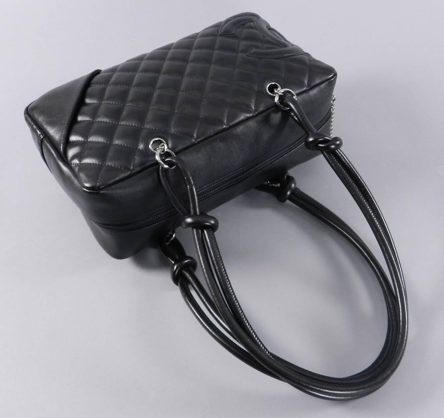 Chanel Black Quilted Cambon Bowler Bag 1