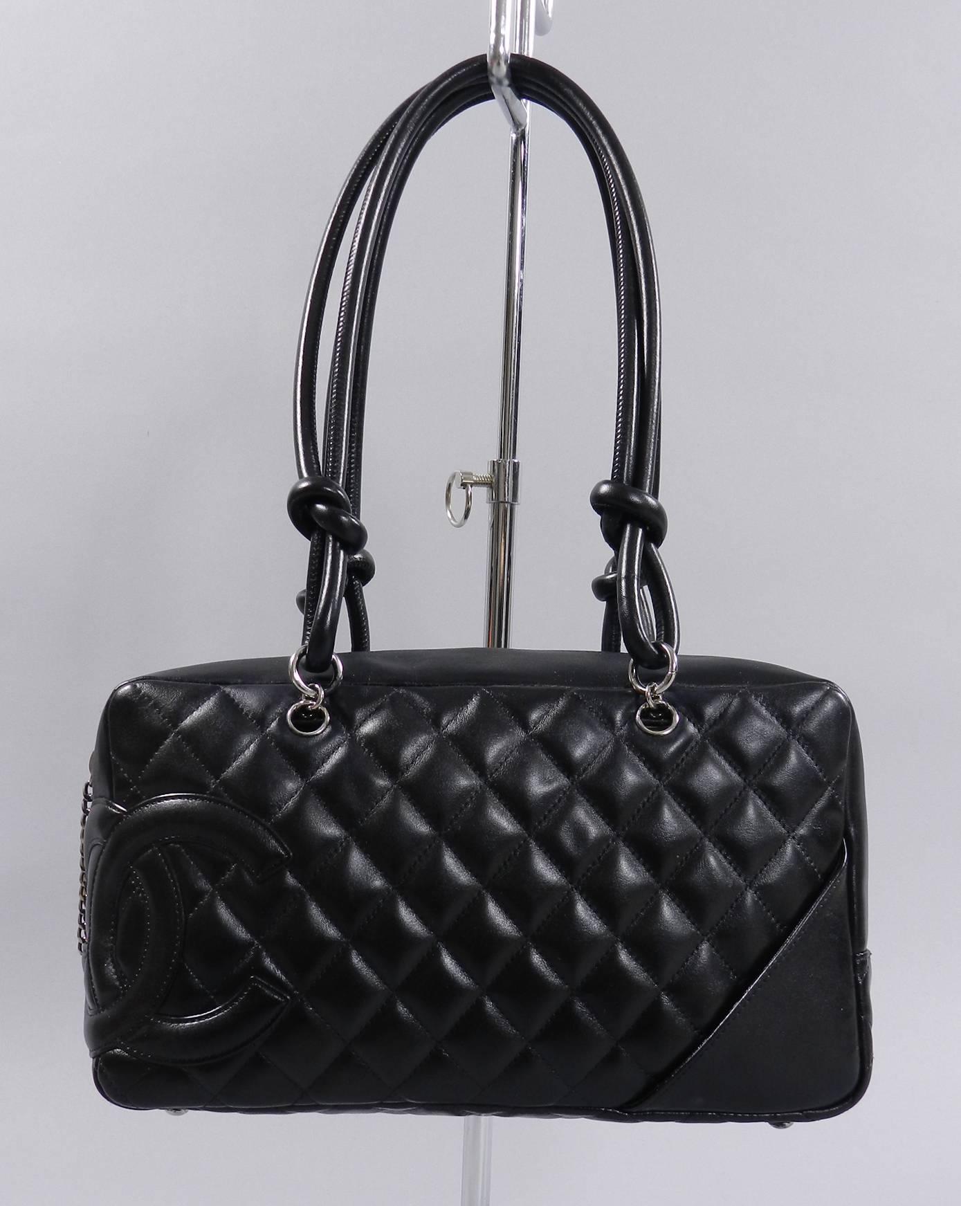Chanel Black Quilted Cambon Bowler Bag 6