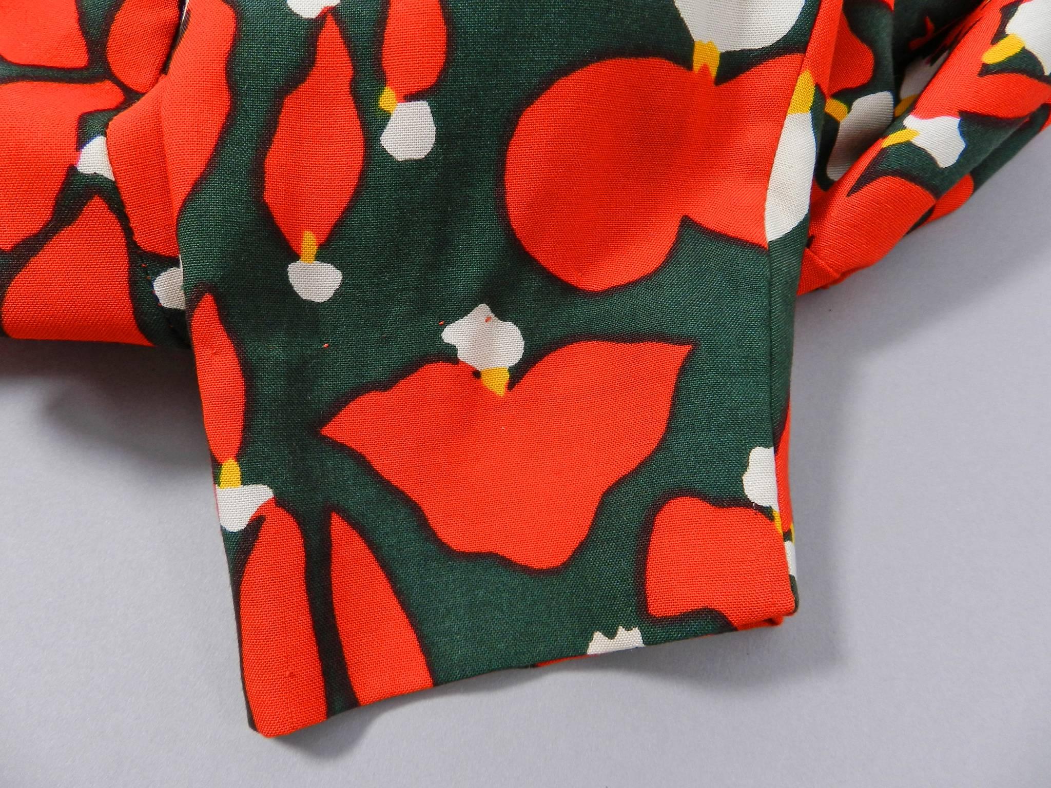 Geoffrey Beene Vintage 1970's Red and Green Dress 3
