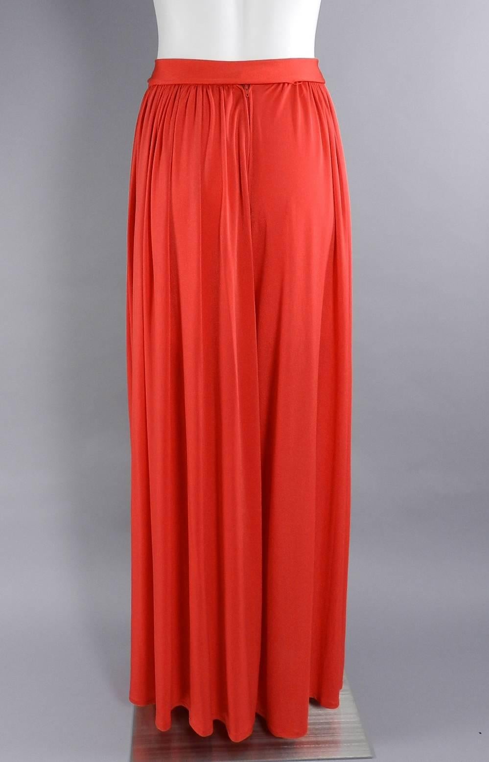 Yves Saint Laurent Vintage 1980's Red Palazzo Pants 1