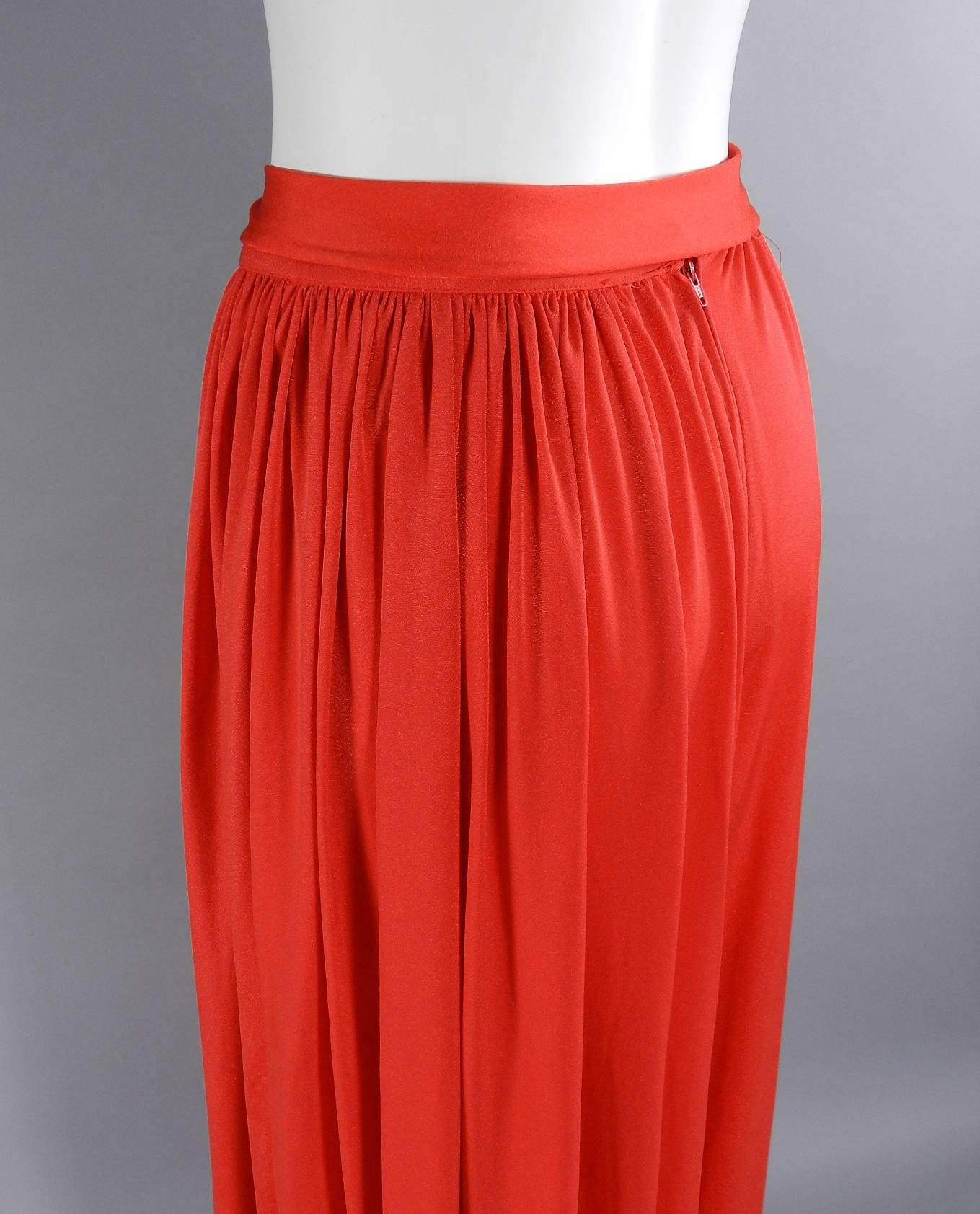 Yves Saint Laurent Vintage 1980's Red Palazzo Pants 2