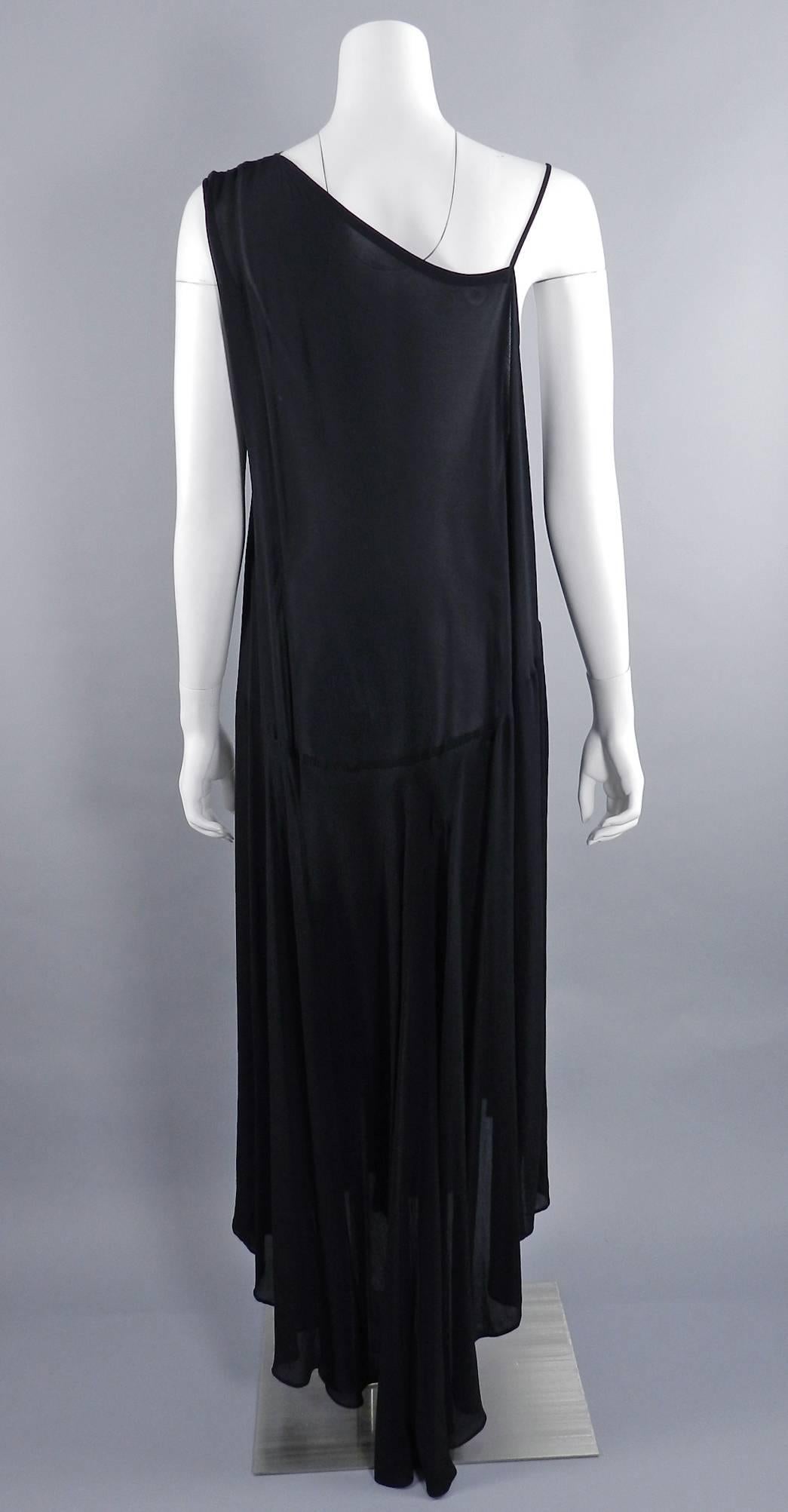 Yohji Yamamoto Vintage 1980’s Black Long Sheer Dress In Excellent Condition In Toronto, ON