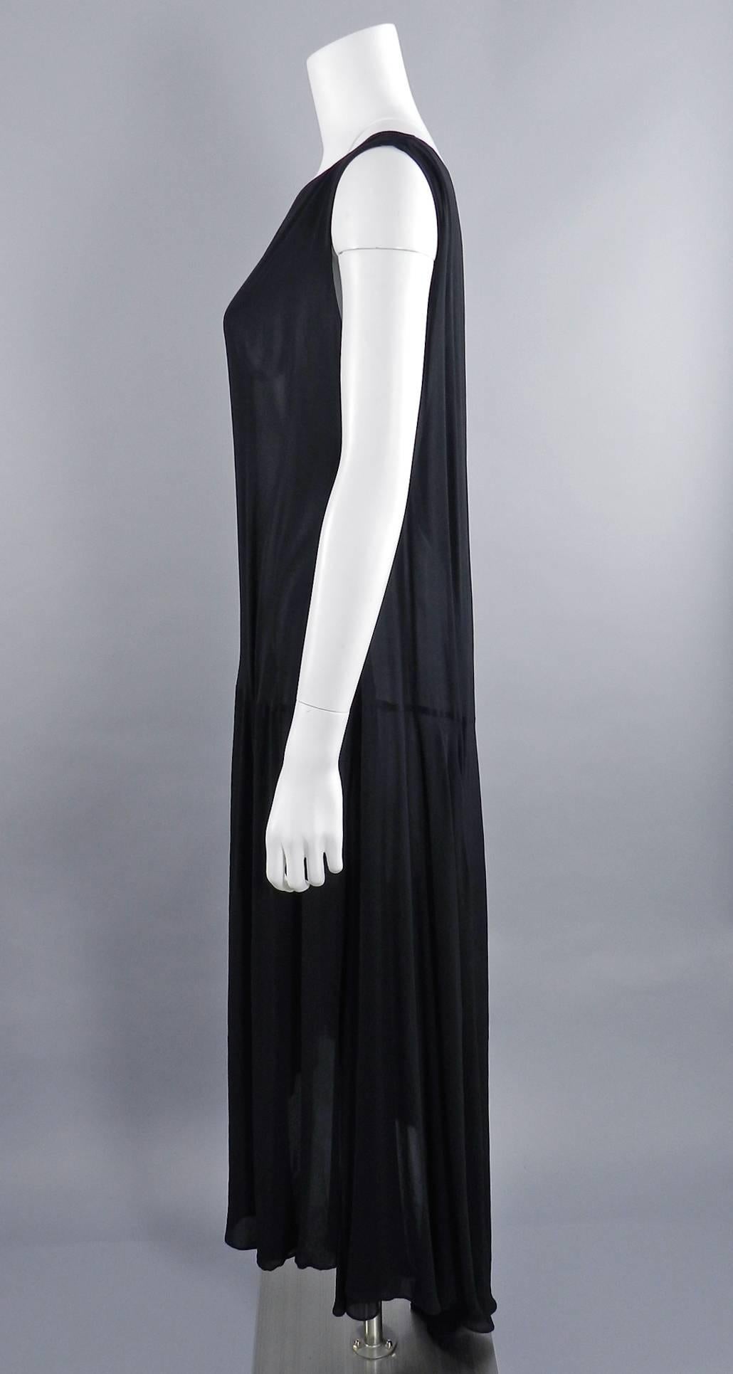 Women's Yohji Yamamoto Vintage 1980’s Black Long Sheer Dress