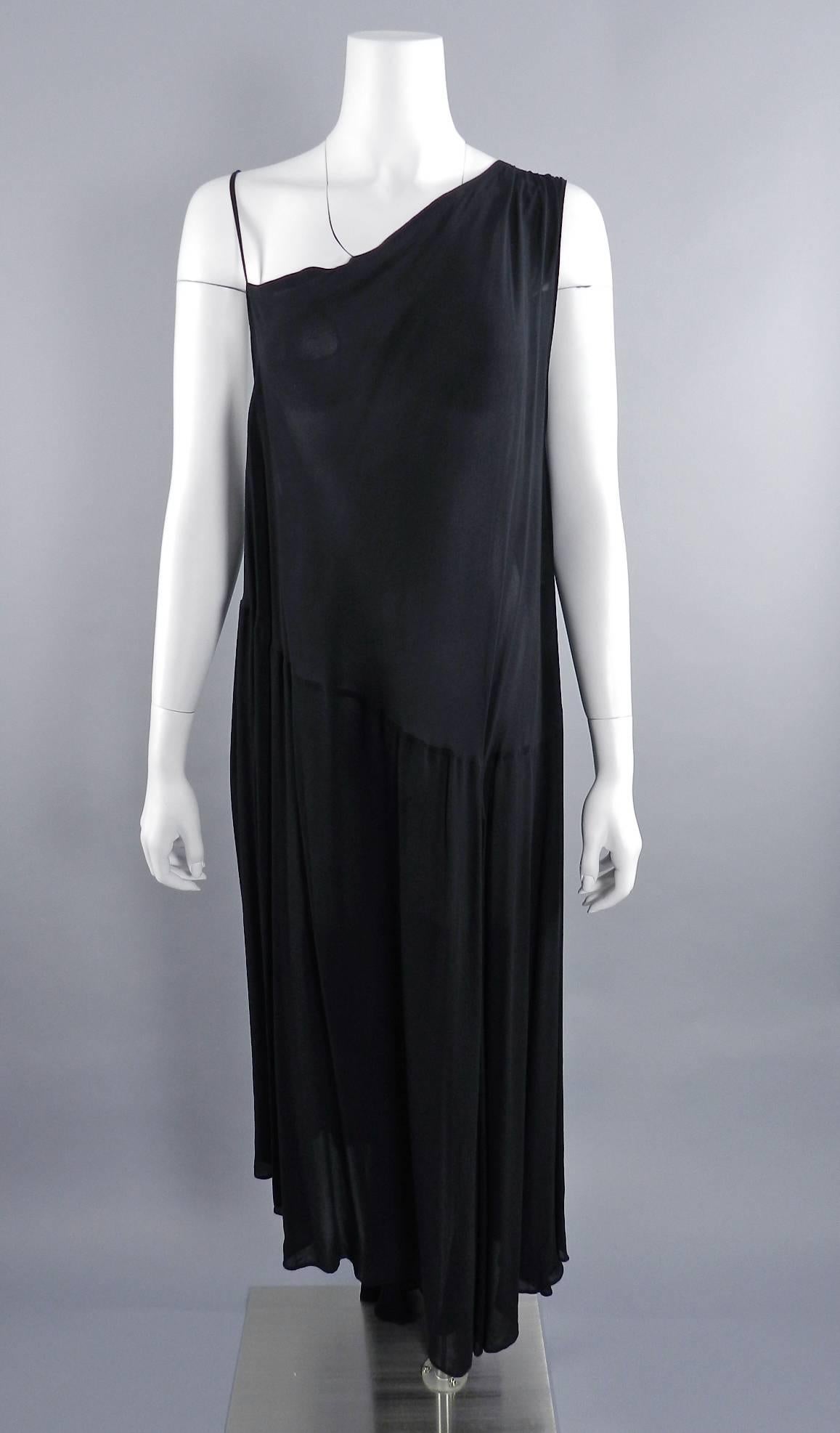 Yohji Yamamoto Vintage 1980’s Black Long Sheer Dress 5