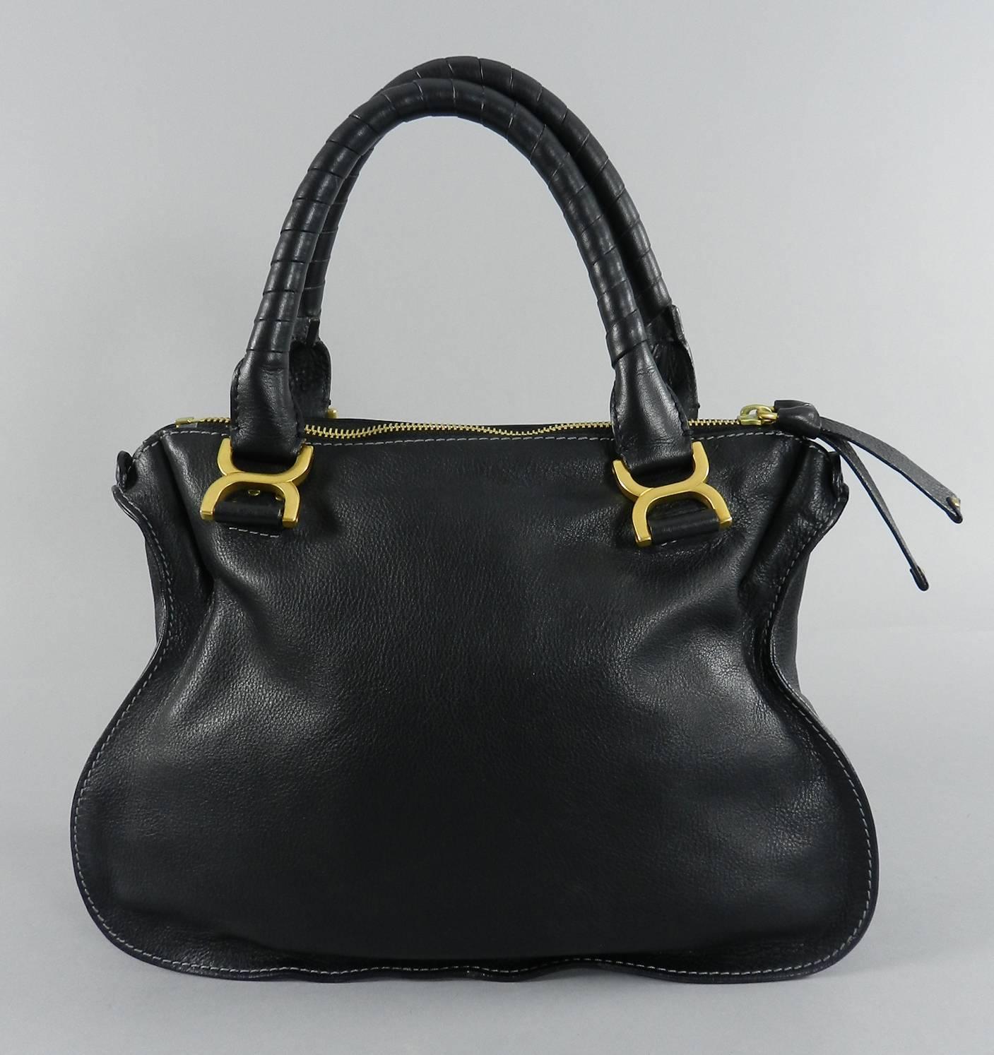 Chloe Black Marcie Bag In Excellent Condition In Toronto, ON