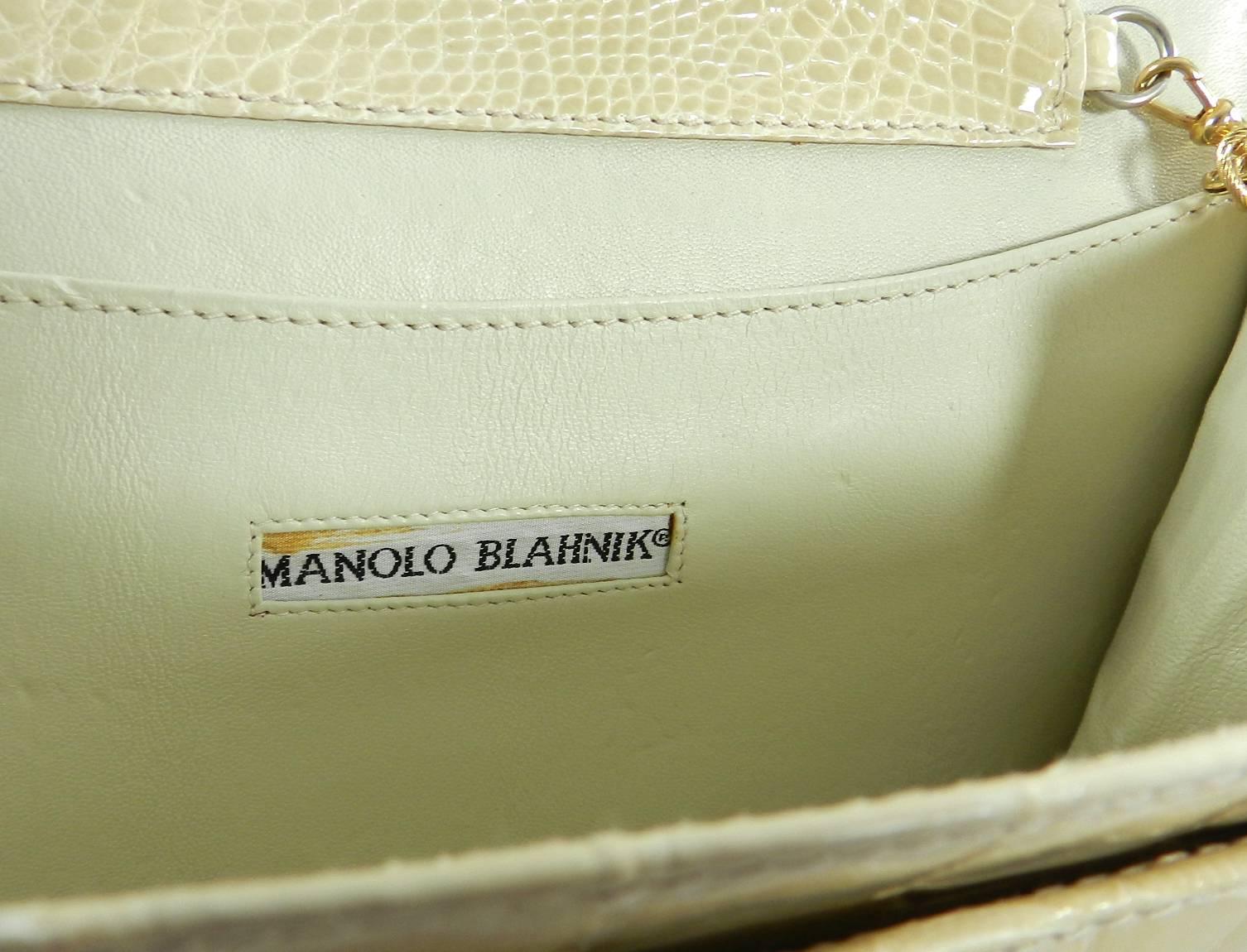 Manolo Blahnik Crocodile Clutch / Shoulder Bag 4